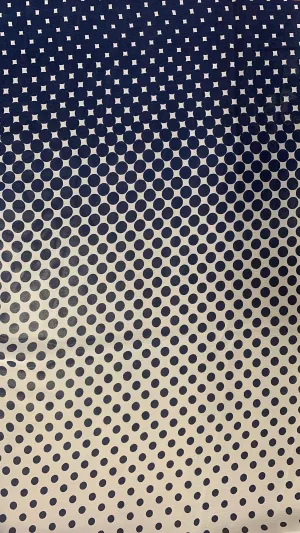 POLY HI MULTI CHIFFON PRINTED DIMINISHING DOTS NON-STRETCHED WOVEN<br><h6>6-NAVY<br>029PRT-GEO7</h6>