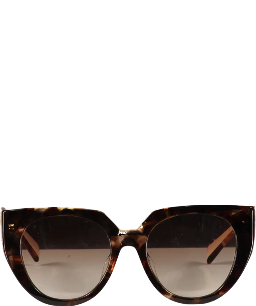 Prada Brown Caramel Tortoise-powder/brown Gradient Spr14w Logo Arm Sunglasses In Case