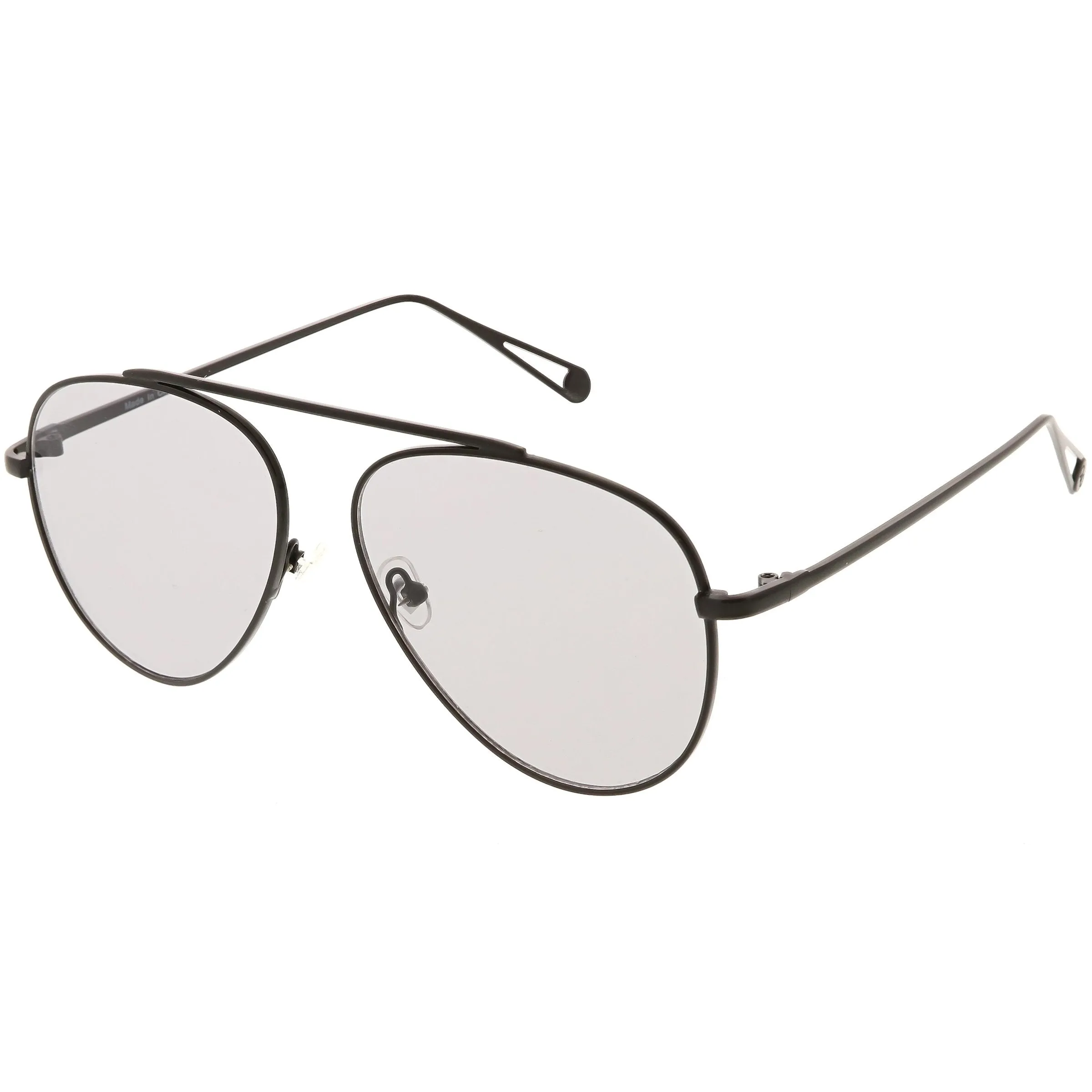 Premium Oversize Color Tone Flat Lens Metal Aviator Sunglasses C508