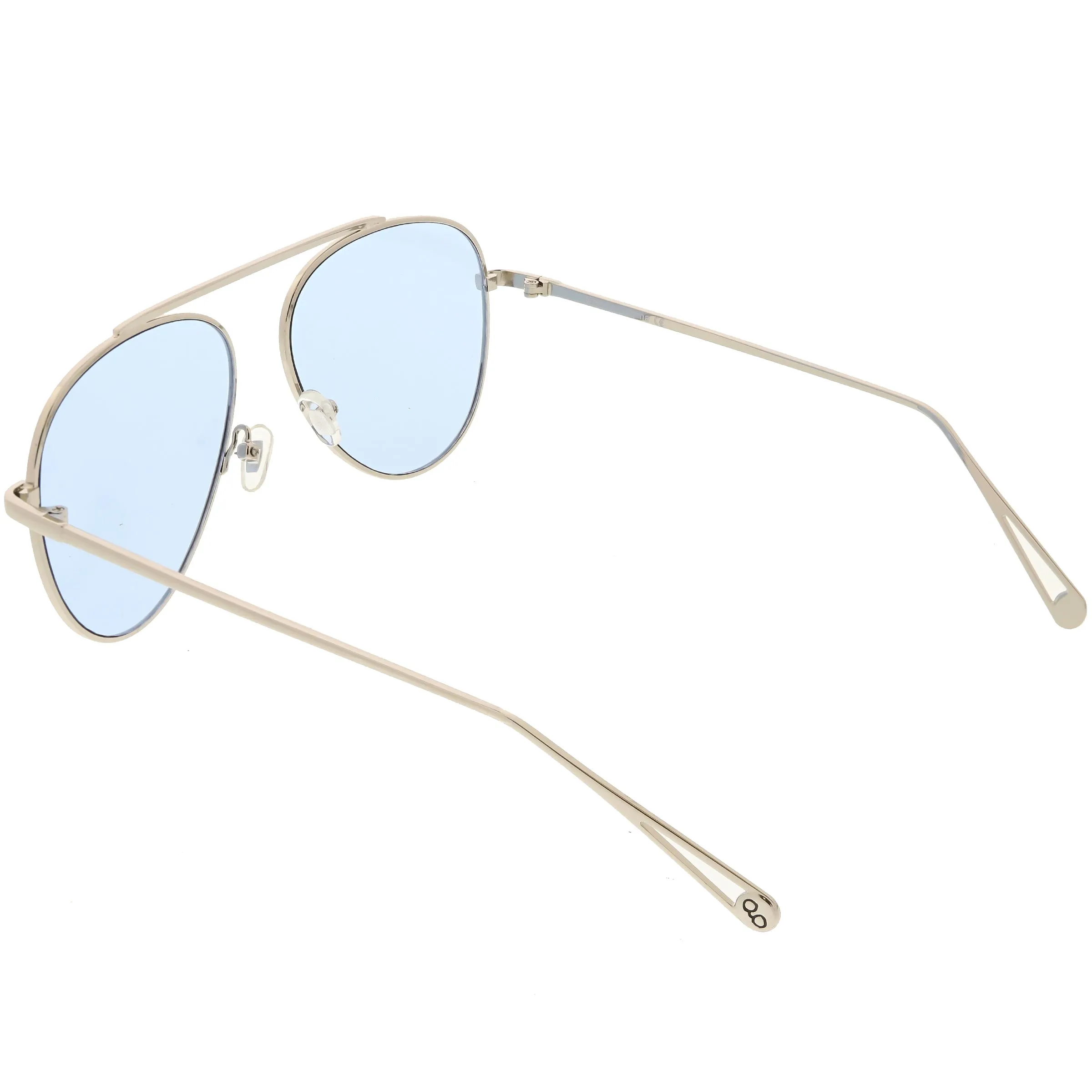 Premium Oversize Color Tone Flat Lens Metal Aviator Sunglasses C508