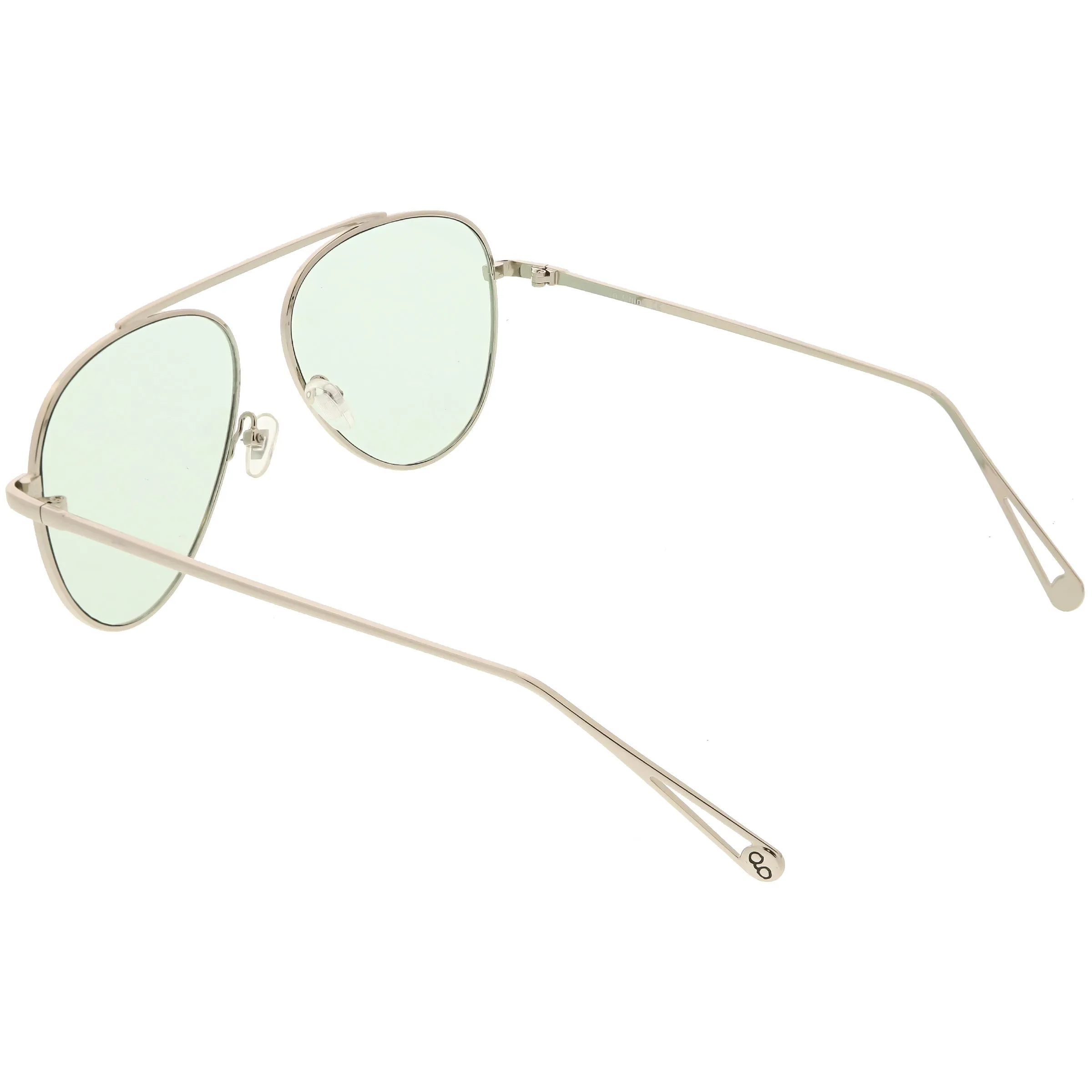 Premium Oversize Color Tone Flat Lens Metal Aviator Sunglasses C508