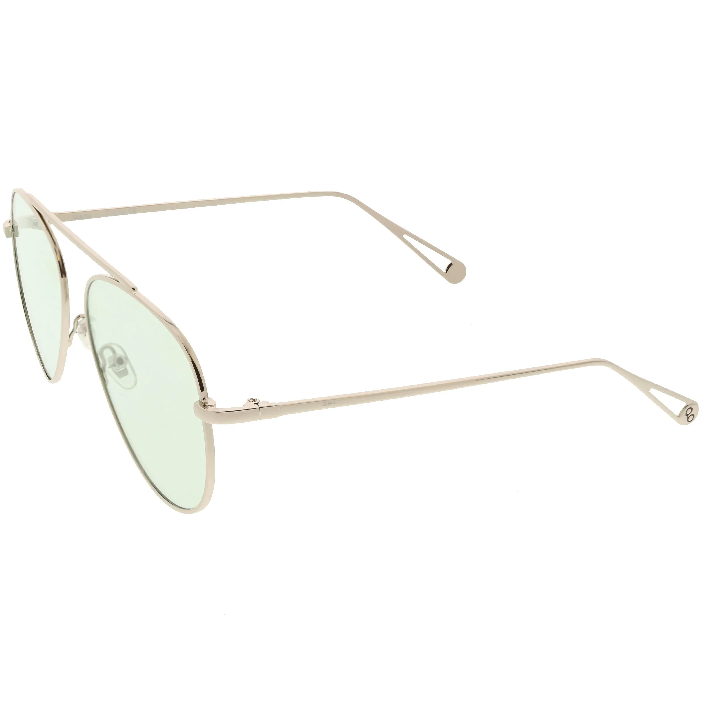 Premium Oversize Color Tone Flat Lens Metal Aviator Sunglasses C508