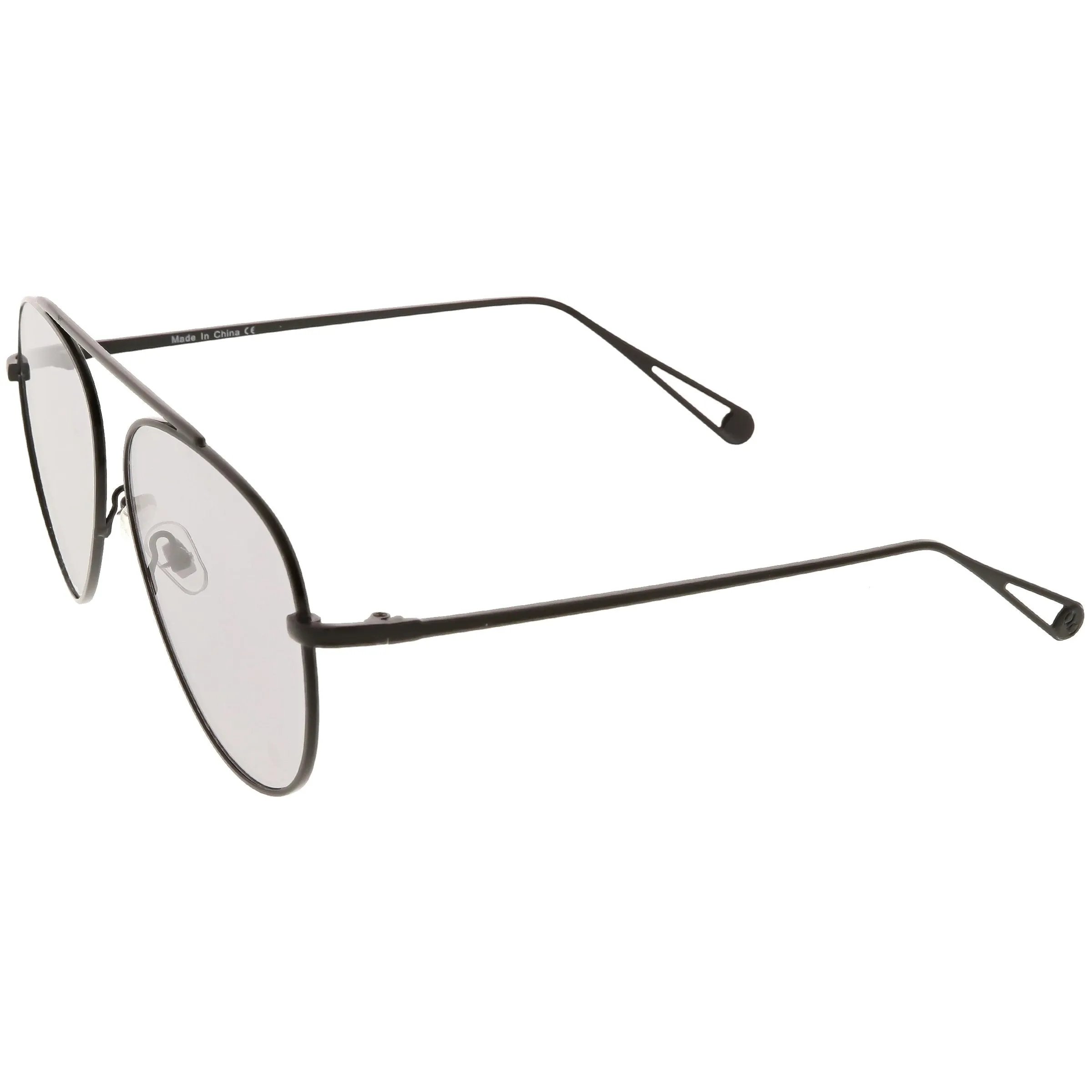Premium Oversize Color Tone Flat Lens Metal Aviator Sunglasses C508