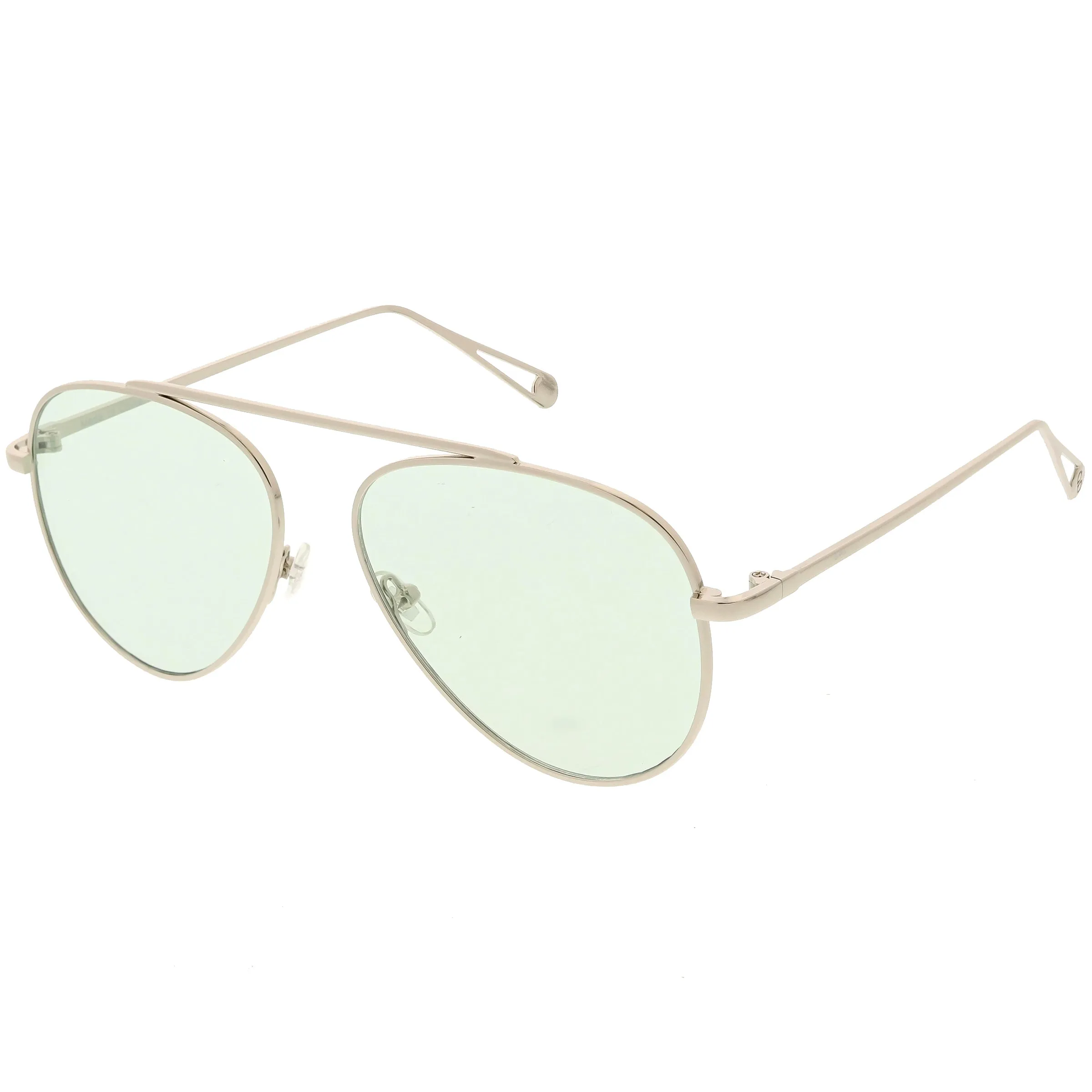 Premium Oversize Color Tone Flat Lens Metal Aviator Sunglasses C508