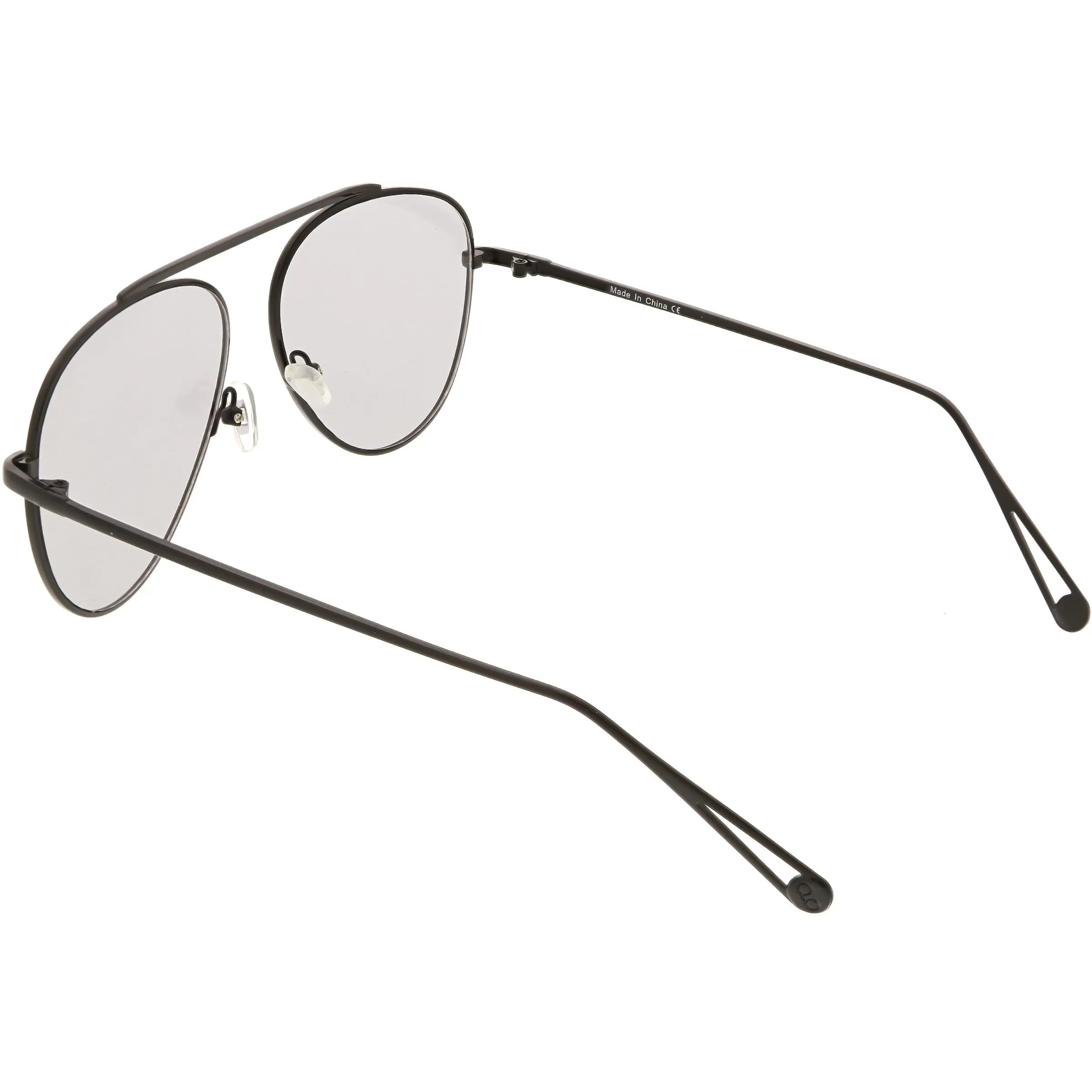 Premium Oversize Color Tone Flat Lens Metal Aviator Sunglasses C508