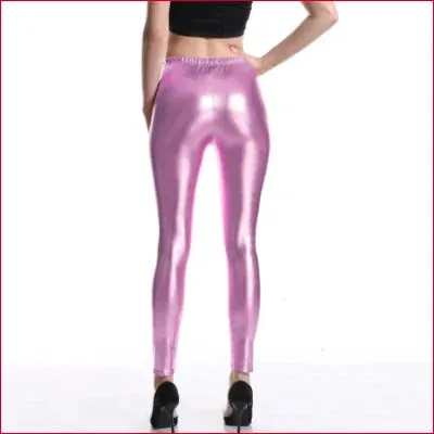 Shiny Pink Disco Pants Leggings