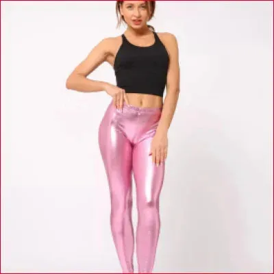 Shiny Pink Disco Pants Leggings