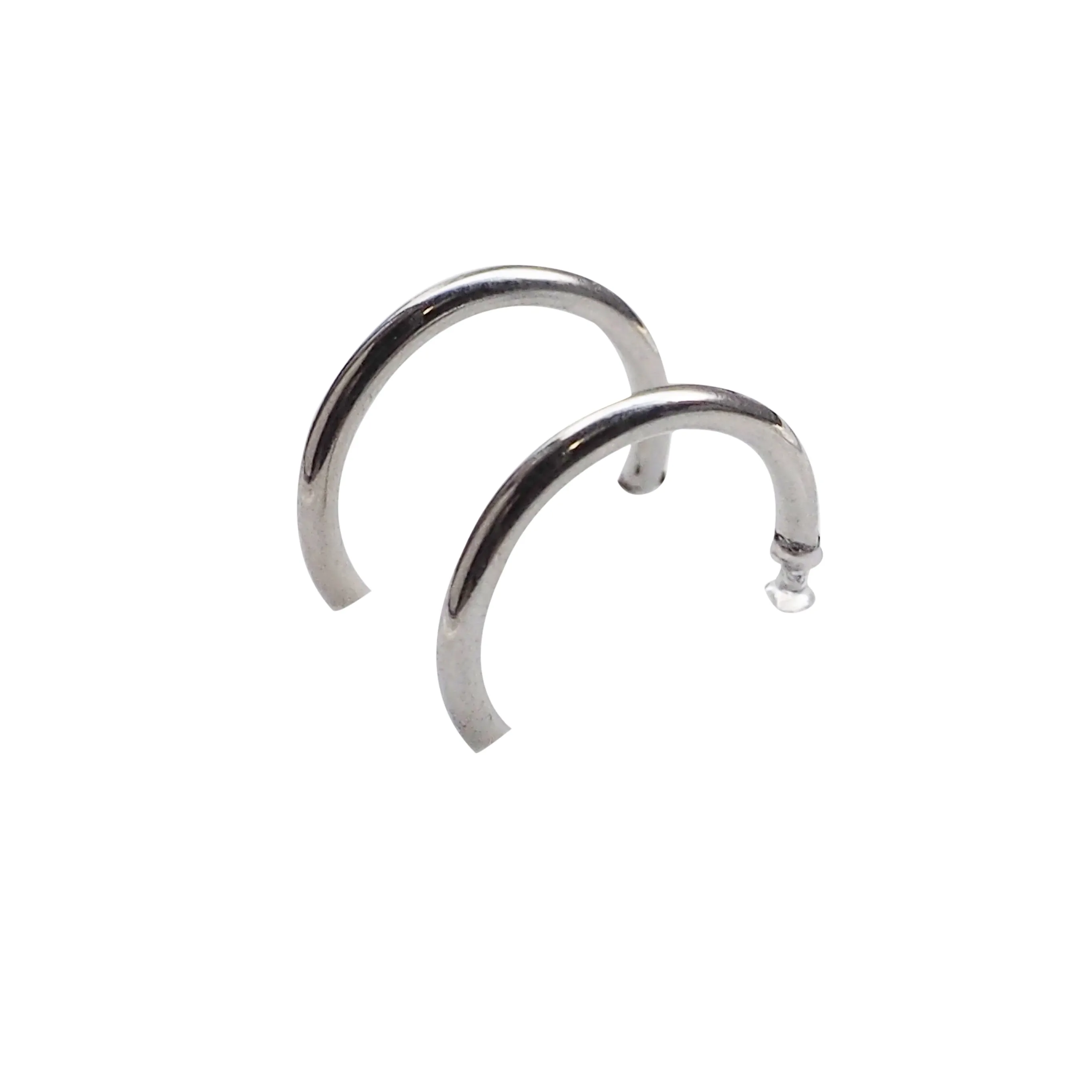 Silver Invisible Clip On Hoop Earrings