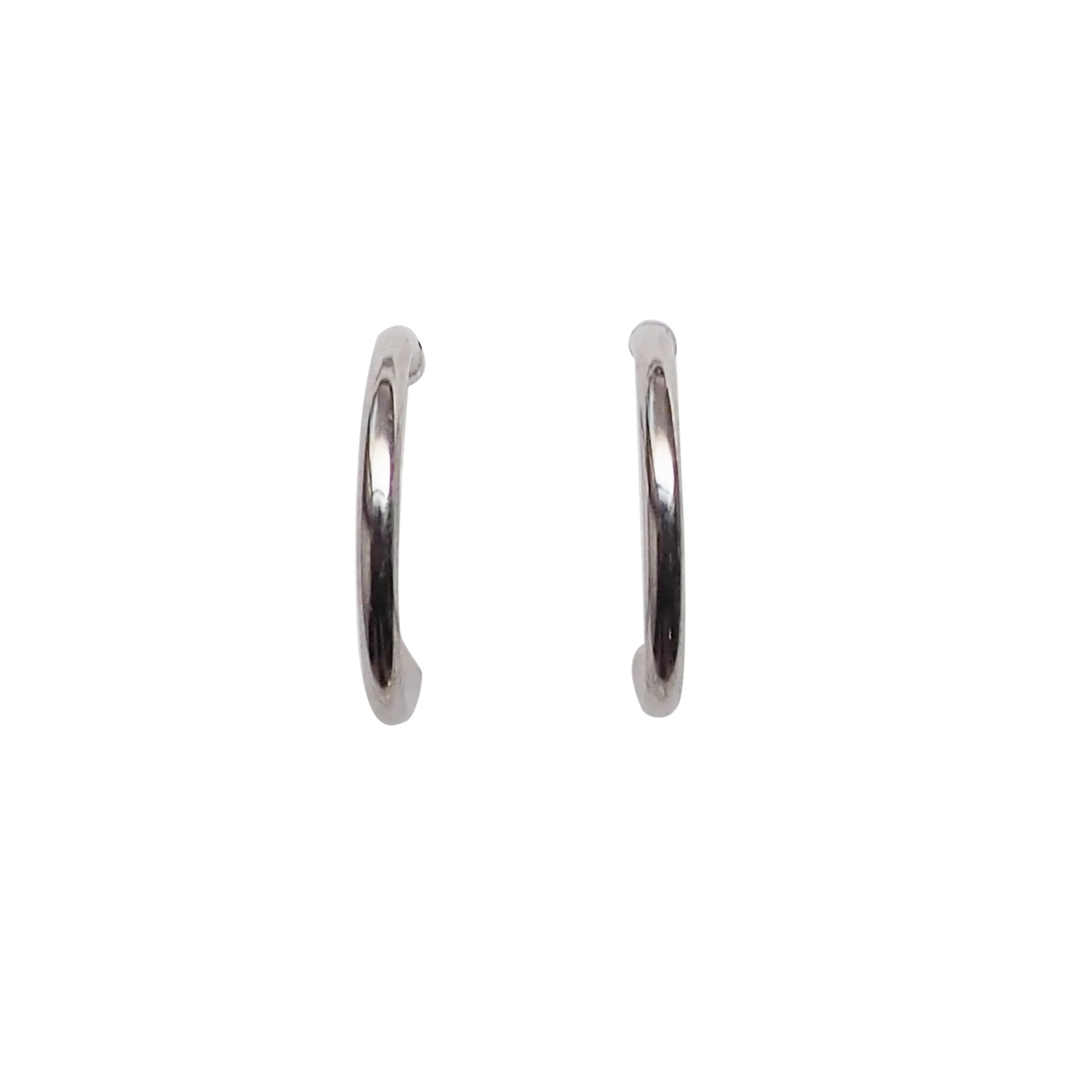 Silver Invisible Clip On Hoop Earrings