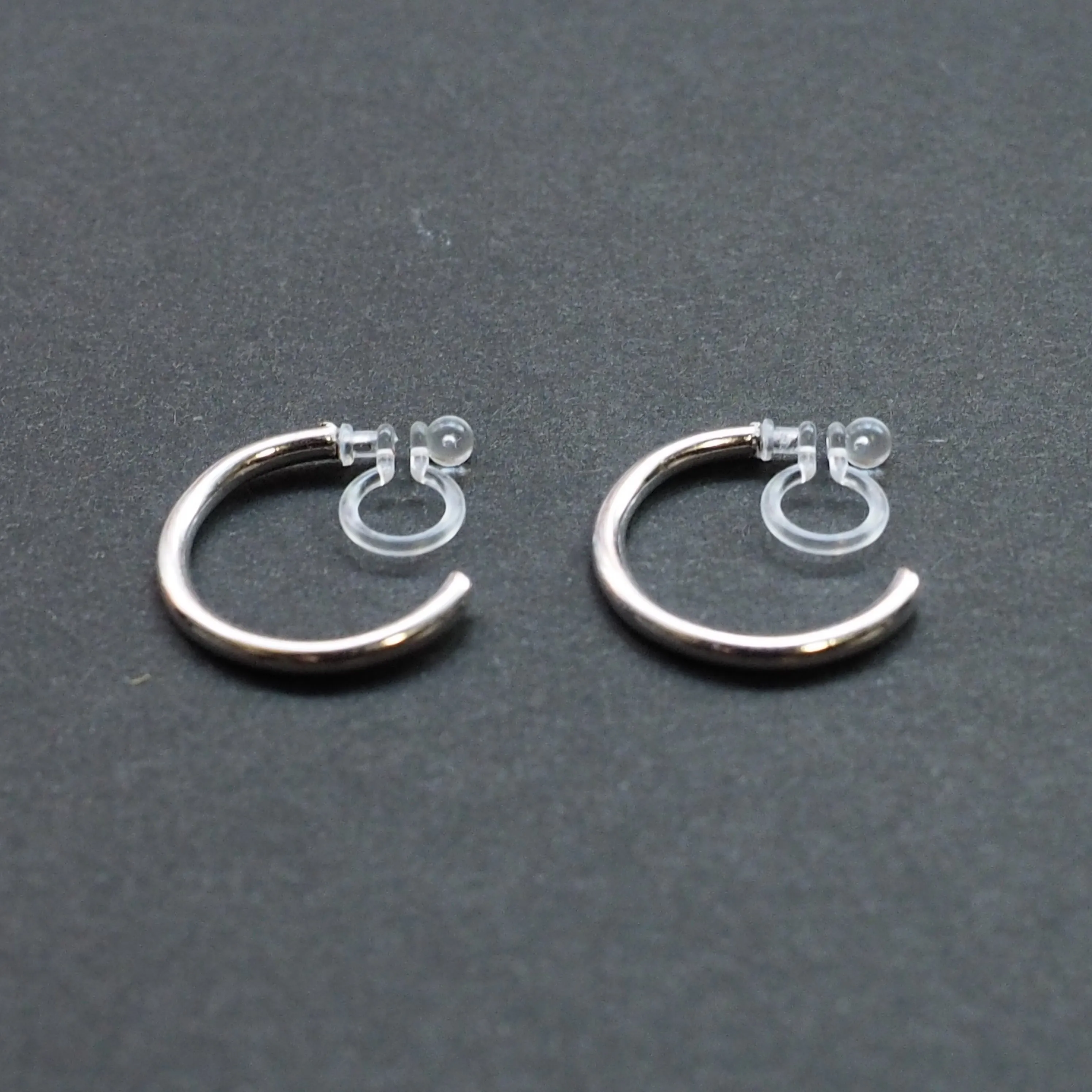 Silver Invisible Clip On Hoop Earrings