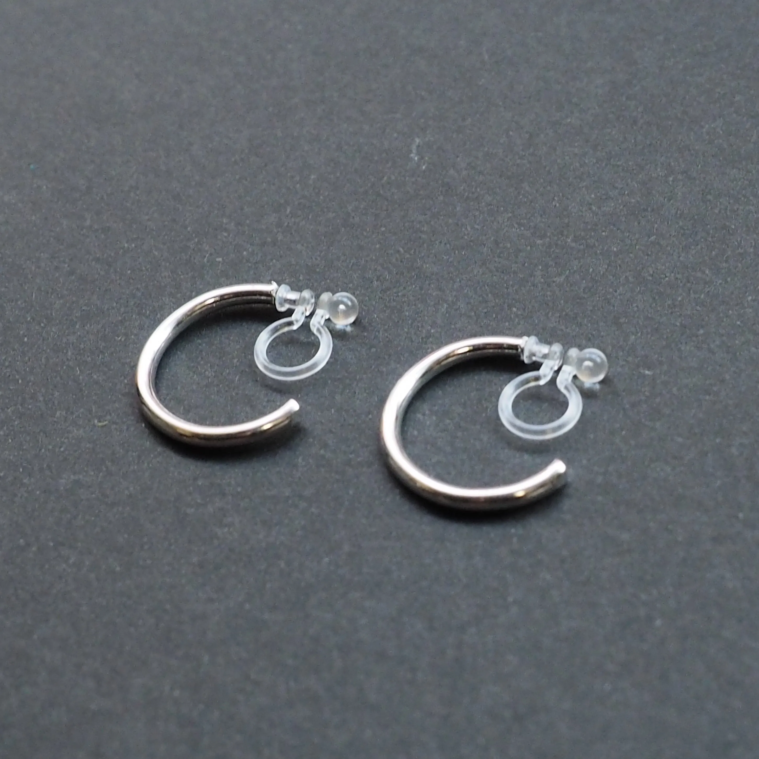 Silver Invisible Clip On Hoop Earrings