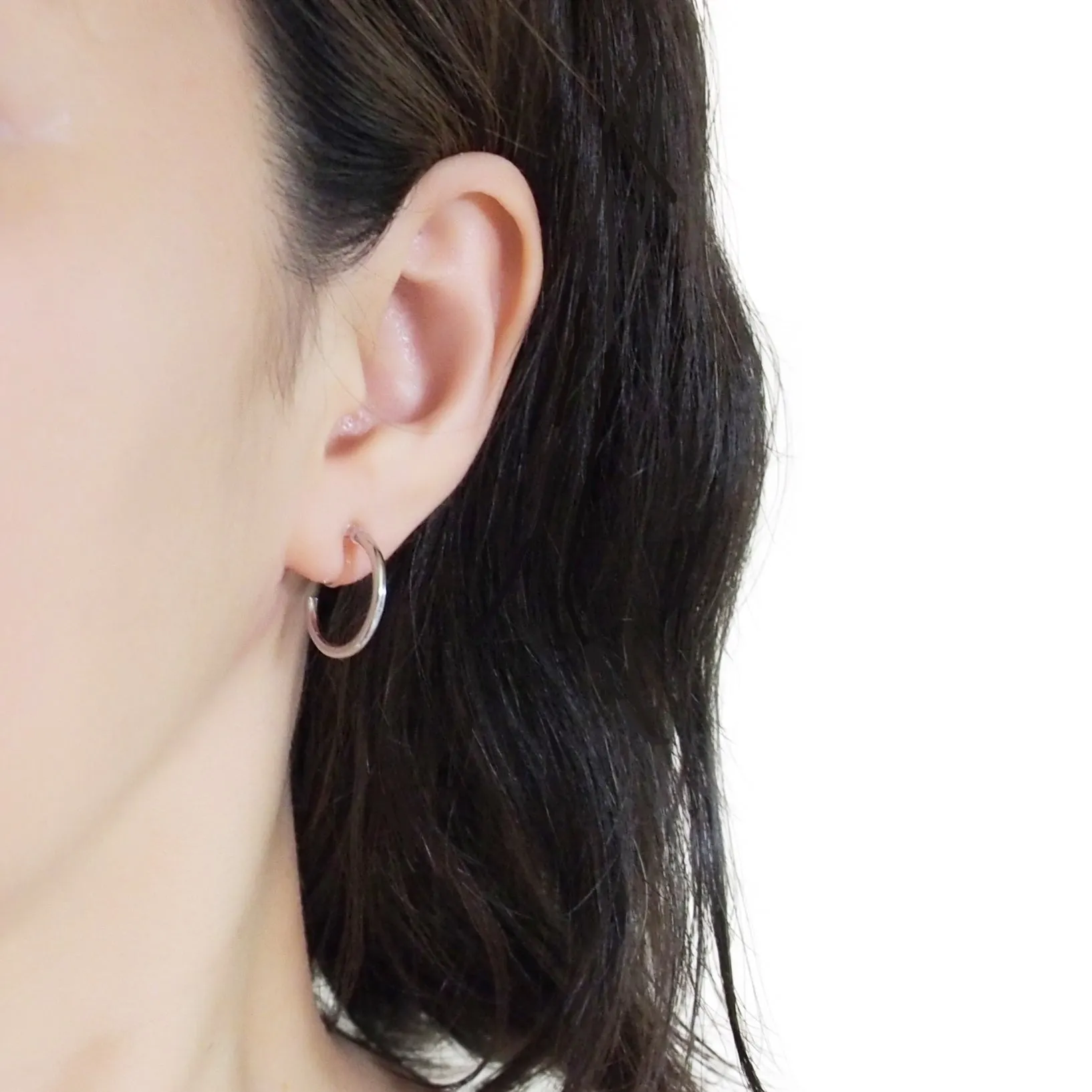 Silver Invisible Clip On Hoop Earrings