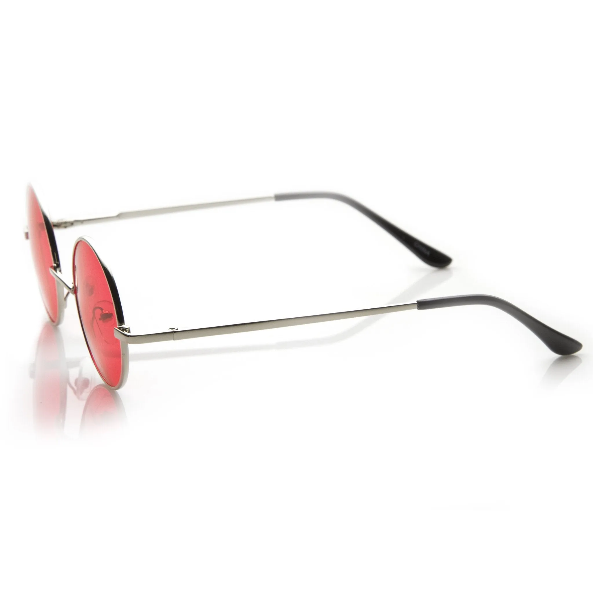 Small Lennon  Round Circle Color Lens Metal Sunglasses 8702